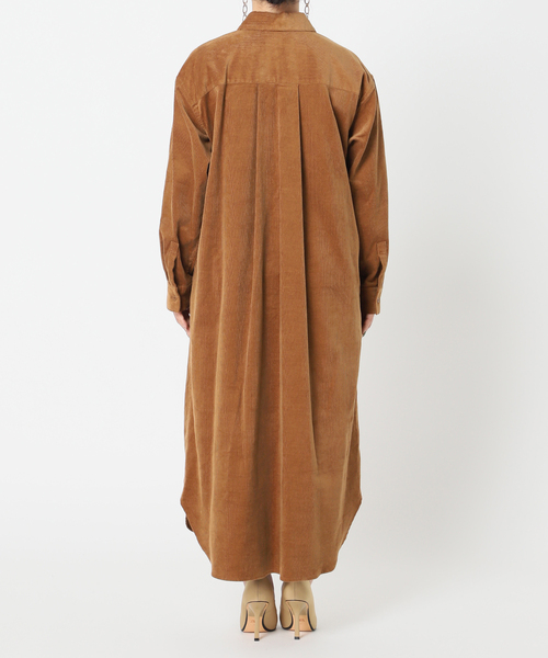 Simplicite（サンプリシテ）の「細コールシャツワンピース◆（シャツワンピース・レディース・グレー/ナチュラル/キャメル・SMALL/MEDIUM）」の18枚目の写真