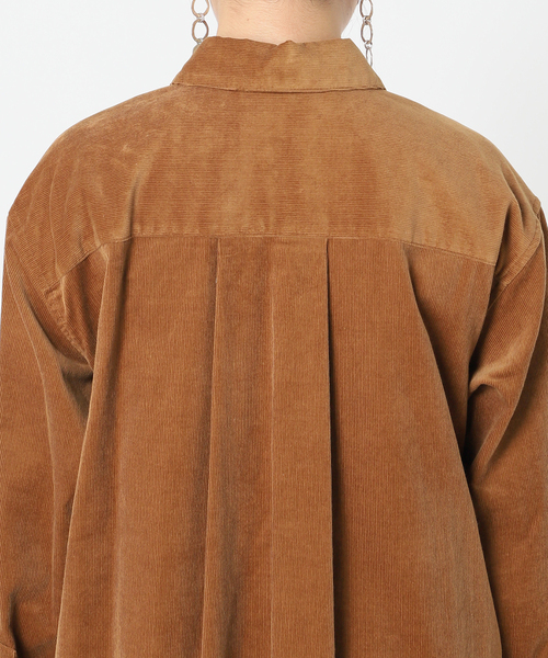 Simplicite（サンプリシテ）の「細コールシャツワンピース◆（シャツワンピース・レディース・グレー/ナチュラル/キャメル・SMALL/MEDIUM）」の17枚目の写真