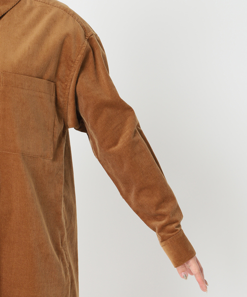 Simplicite（サンプリシテ）の「細コールシャツワンピース◆（シャツワンピース・レディース・グレー/ナチュラル/キャメル・SMALL/MEDIUM）」の15枚目の写真