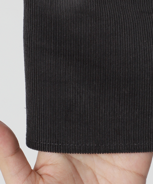 Simplicite（サンプリシテ）の「細コールシャツワンピース◆（シャツワンピース・レディース・グレー/ナチュラル/キャメル・SMALL/MEDIUM）」の6枚目の写真