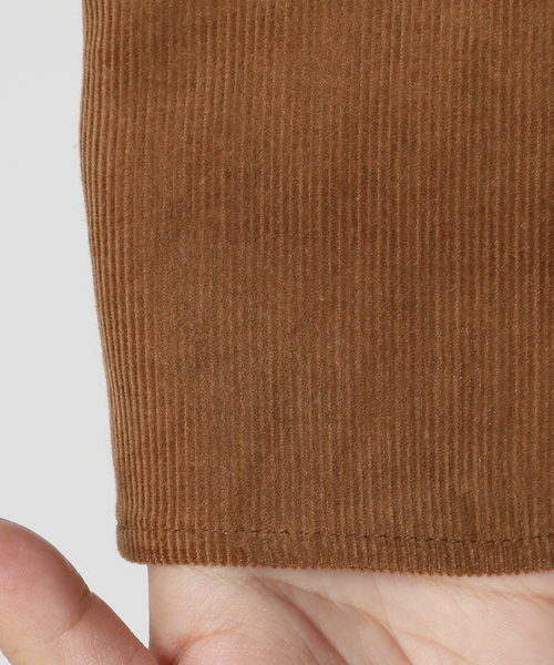 Simplicite（サンプリシテ）の「細コールシャツワンピース◆（シャツワンピース・レディース・グレー/ナチュラル/キャメル・SMALL/MEDIUM）」の4枚目の写真