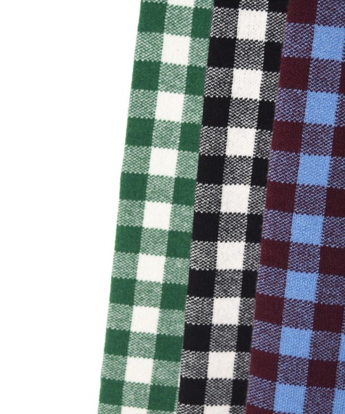 w closet（ダブルクローゼット）の「【新色追加】12Gギンガムジャガードカーディガン（カーディガン/ボレロ・レディース・ブラック×ホワイト/ボルドー/グリーン/ラベンダー/オレンジ・FREE）」の6枚目の写真