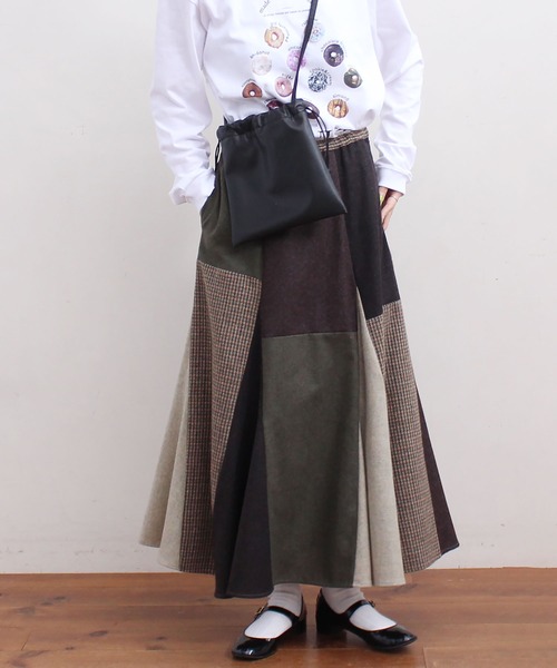 fig Ｌondon（フィグロンドン）の「tweed mix　SK（スカート・レディース・レッド/グリーン・FREE）」の4枚目の写真