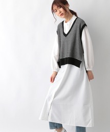 GLOBAL WORK | ニットベスト＊シャツワンピースセット/215919(ワンピース)