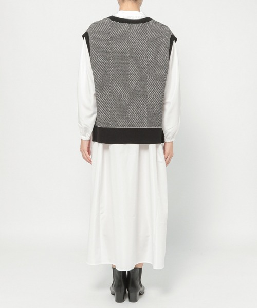 GLOBAL WORK（グローバルワーク）の「ニットベスト＊シャツワンピースセット/215919（ワンピース・レディース・ダークグレー/その他/ブルー・FREE）」の7枚目の写真
