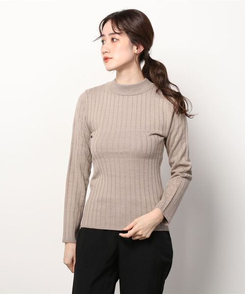 NAVY（ネイビー）の「洗えるニット 12Gワイドリブプルオーバー（ニット/セーター・レディース・ベージュ/レッド/ブラック・M/L）」の13枚目の写真