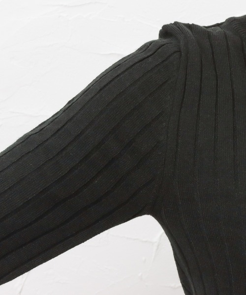 NAVY（ネイビー）の「洗えるニット 12Gワイドリブプルオーバー（ニット/セーター・レディース・ベージュ/レッド/ブラック・M/L）」の8枚目の写真