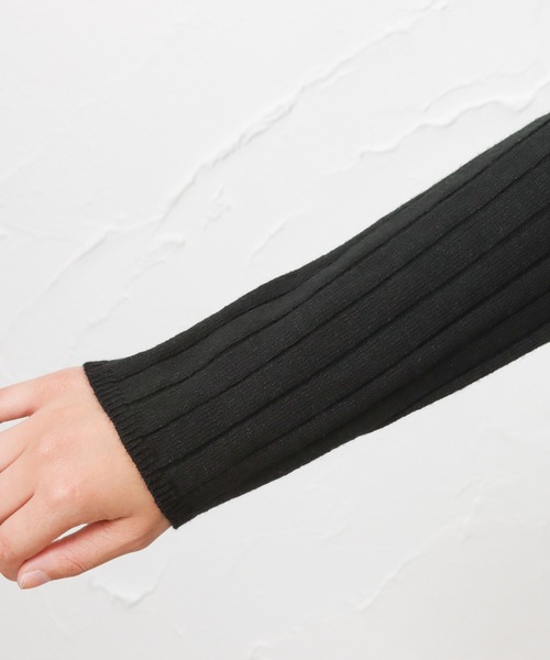 NAVY（ネイビー）の「洗えるニット 12Gワイドリブプルオーバー（ニット/セーター・レディース・ベージュ/レッド/ブラック・M/L）」の11枚目の写真