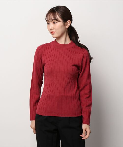 NAVY（ネイビー）の「洗えるニット 12Gワイドリブプルオーバー（ニット/セーター・レディース・ベージュ/レッド/ブラック・M/L）」の16枚目の写真