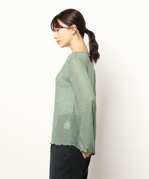 Rewde(ルゥデ)の「メローフレアスリーブプルオーバー(1R15-09199)(Tシャツ/カットソー・レディース・グリーン/モカ/ホワイト/ブラック・M)」の5枚目の写真