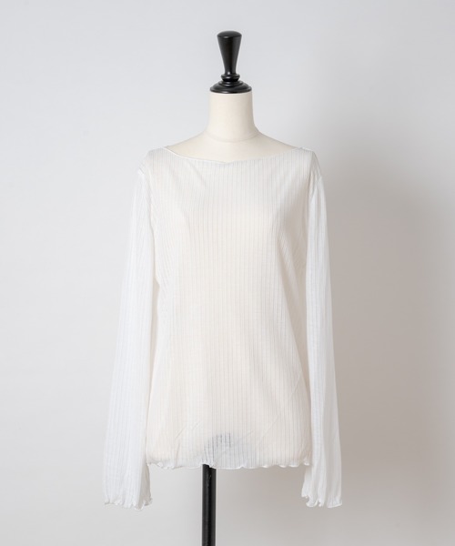 Rewde(ルゥデ)の「メローフレアスリーブプルオーバー(1R15-09199)(Tシャツ/カットソー・レディース・グリーン/モカ/ホワイト/ブラック・M)」の2枚目の写真