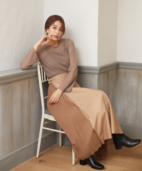 Rewde(ルゥデ)の「メローフレアスリーブプルオーバー(1R15-09199)(Tシャツ/カットソー・レディース・グリーン/モカ/ホワイト/ブラック・M)」の13枚目の写真