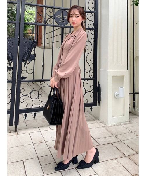 RESEXXY（リゼクシー）の「コルセットプリーツシャツワンピース（ワンピース・レディース・ベージュ/グリーン/その他1・FREE）」の11枚目の写真