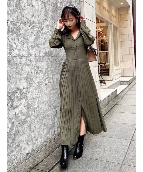 RESEXXY（リゼクシー）の「コルセットプリーツシャツワンピース（ワンピース・レディース・ベージュ/グリーン/その他1・FREE）」の17枚目の写真