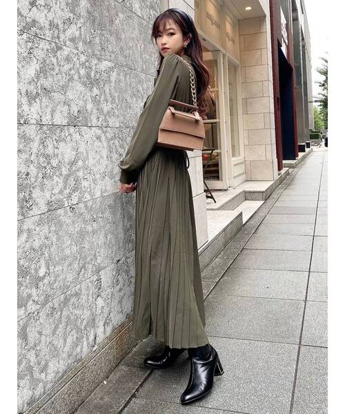 RESEXXY（リゼクシー）の「コルセットプリーツシャツワンピース（ワンピース・レディース・ベージュ/グリーン/その他1・FREE）」の19枚目の写真