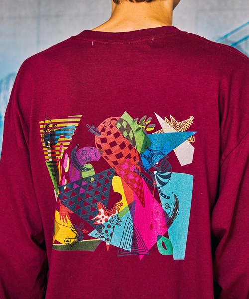 AlexanderLeeChang（アレキサンダーリーチャン）の「AlexanderLeeChang アレキサンダーリーチャン / YOSHI47 LT プリントビッグシルエットロンT / AC012118（Tシャツ/カットソー・メンズ・ブラック/アッシュグレー/バーガンディー・2/4/3）」の3枚目の写真