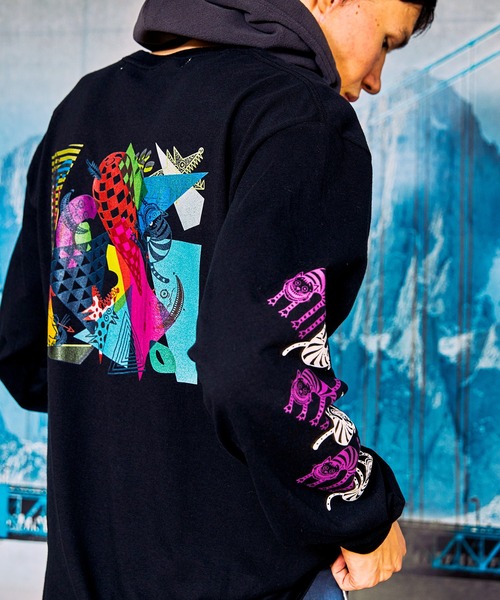 AlexanderLeeChang（アレキサンダーリーチャン）の「AlexanderLeeChang アレキサンダーリーチャン / YOSHI47 LT プリントビッグシルエットロンT / AC012118（Tシャツ/カットソー・メンズ・ブラック/アッシュグレー/バーガンディー・2/4/3）」の4枚目の写真