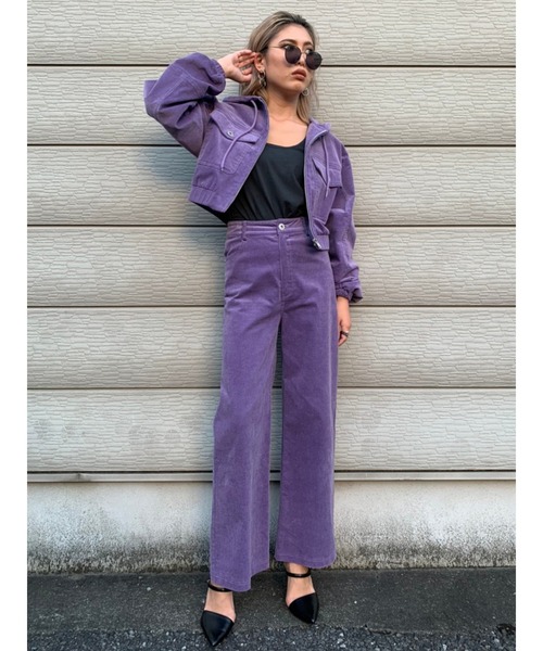 EGOIST(エゴイスト)の「フード付コーデュロイブルゾン(ブルゾン・レディース・アイボリー/パープル・FREE)」の13枚目の写真