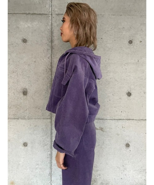 EGOIST(エゴイスト)の「フード付コーデュロイブルゾン(ブルゾン・レディース・アイボリー/パープル・FREE)」の11枚目の写真