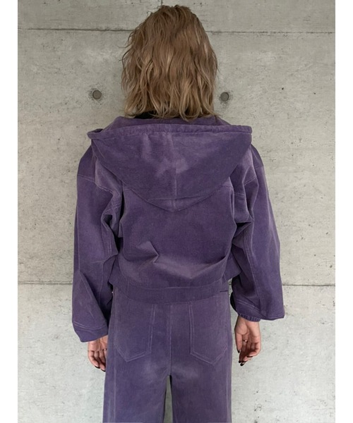 EGOIST(エゴイスト)の「フード付コーデュロイブルゾン(ブルゾン・レディース・アイボリー/パープル・FREE)」の7枚目の写真
