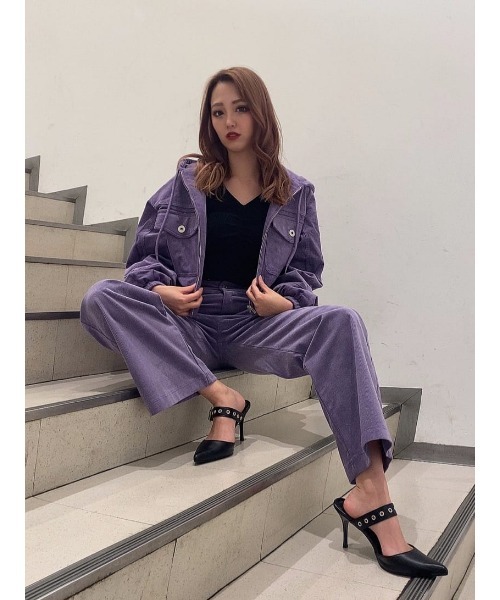 EGOIST(エゴイスト)の「フード付コーデュロイブルゾン(ブルゾン・レディース・アイボリー/パープル・FREE)」の21枚目の写真