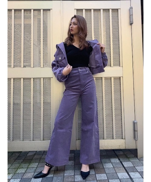 EGOIST(エゴイスト)の「フード付コーデュロイブルゾン(ブルゾン・レディース・アイボリー/パープル・FREE)」の22枚目の写真