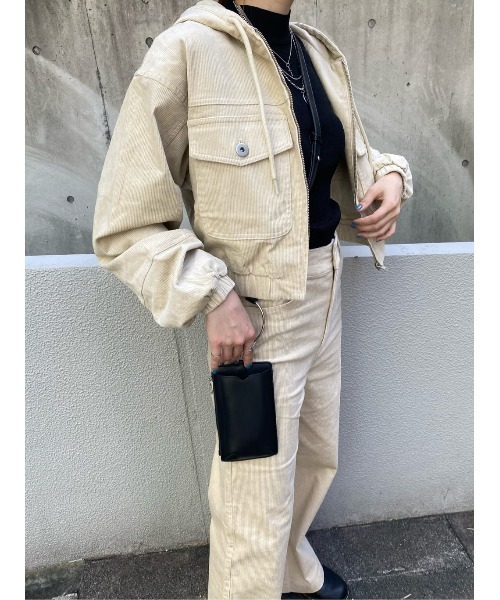 EGOIST(エゴイスト)の「フード付コーデュロイブルゾン(ブルゾン・レディース・アイボリー/パープル・FREE)」の19枚目の写真