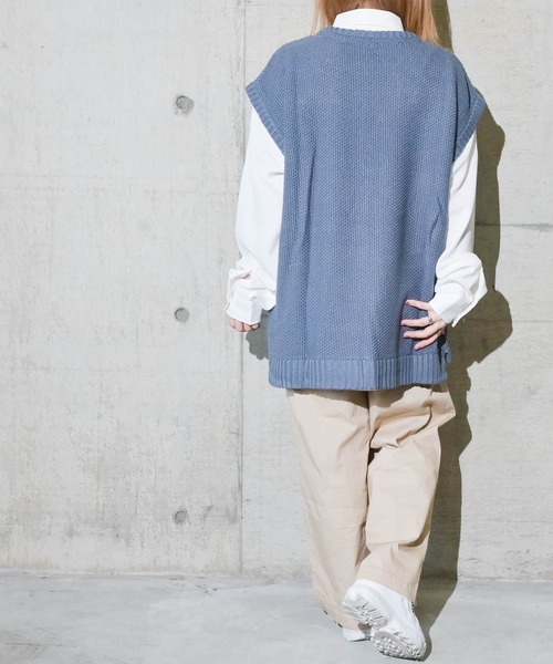 JOHN'S CLOSET(ジョンズクローゼット)の「【i】アクリルバルキーノースリーブプルオーバー(Tシャツ/カットソー・メンズ・チャコールグレー/サックスブルー/オフホワイト・X-LARGE/MEDIUM/LARGE)」の11枚目の写真