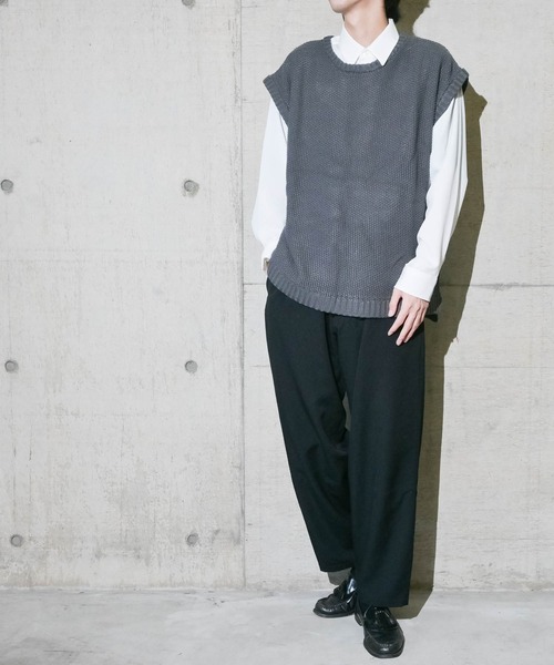 JOHN'S CLOSET(ジョンズクローゼット)の「【i】アクリルバルキーノースリーブプルオーバー(Tシャツ/カットソー・メンズ・チャコールグレー/サックスブルー/オフホワイト・X-LARGE/MEDIUM/LARGE)」の14枚目の写真