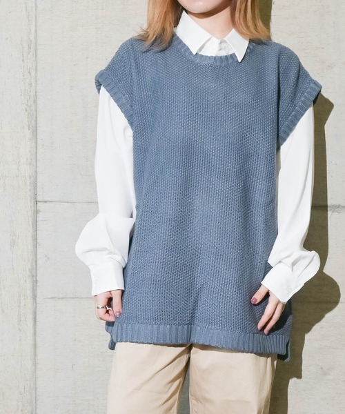 JOHN'S CLOSET(ジョンズクローゼット)の「【i】アクリルバルキーノースリーブプルオーバー(Tシャツ/カットソー・メンズ・チャコールグレー/サックスブルー/オフホワイト・X-LARGE/MEDIUM/LARGE)」の15枚目の写真