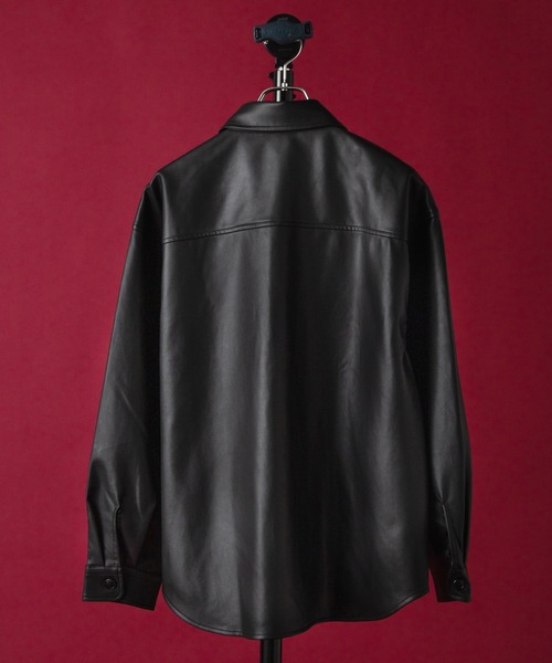 WEGO by こーせ（ウィゴーバイコーセ）の「∴WEGO by こーせ/フェイクレザービッグシルエットシャツ（シャツ/ブラウス・メンズ・ブラック・MEDIUM/LARGE）」の17枚目の写真