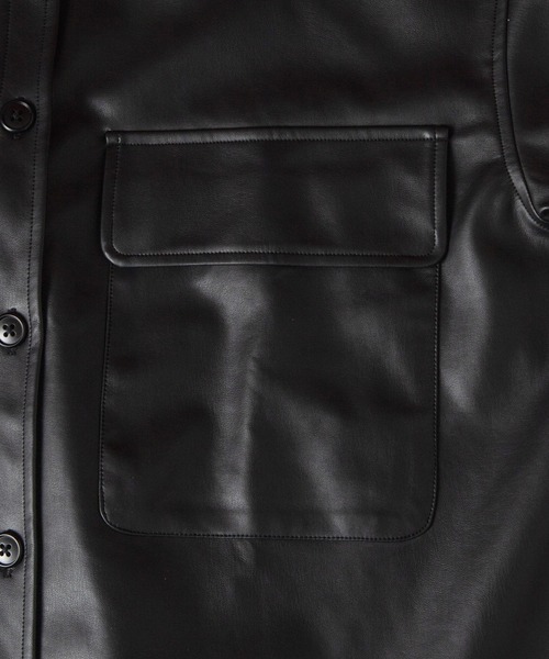 WEGO by こーせ（ウィゴーバイコーセ）の「∴WEGO by こーせ/フェイクレザービッグシルエットシャツ（シャツ/ブラウス・メンズ・ブラック・MEDIUM/LARGE）」の15枚目の写真