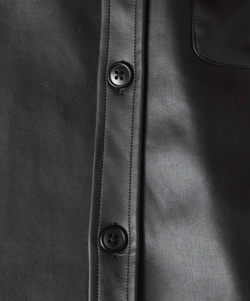 WEGO by こーせ（ウィゴーバイコーセ）の「∴WEGO by こーせ/フェイクレザービッグシルエットシャツ（シャツ/ブラウス・メンズ・ブラック・MEDIUM/LARGE）」の11枚目の写真