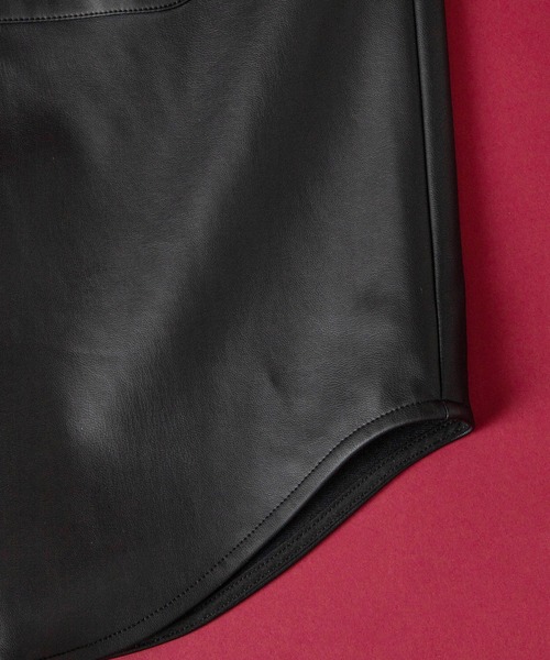 WEGO by こーせ（ウィゴーバイコーセ）の「∴WEGO by こーせ/フェイクレザービッグシルエットシャツ（シャツ/ブラウス・メンズ・ブラック・MEDIUM/LARGE）」の7枚目の写真