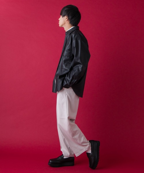 WEGO by こーせ（ウィゴーバイコーセ）の「∴WEGO by こーせ/フェイクレザービッグシルエットシャツ（シャツ/ブラウス・メンズ・ブラック・MEDIUM/LARGE）」の12枚目の写真