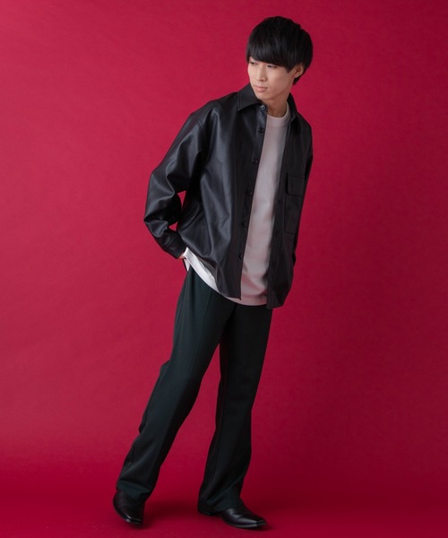 WEGO by こーせ（ウィゴーバイコーセ）の「∴WEGO by こーせ/フェイクレザービッグシルエットシャツ（シャツ/ブラウス・メンズ・ブラック・MEDIUM/LARGE）」の14枚目の写真