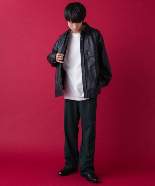 WEGO by こーせ（ウィゴーバイコーセ）の「∴WEGO by こーせ/フェイクレザービッグシルエットシャツ（シャツ/ブラウス・メンズ・ブラック・MEDIUM/LARGE）」の18枚目の写真