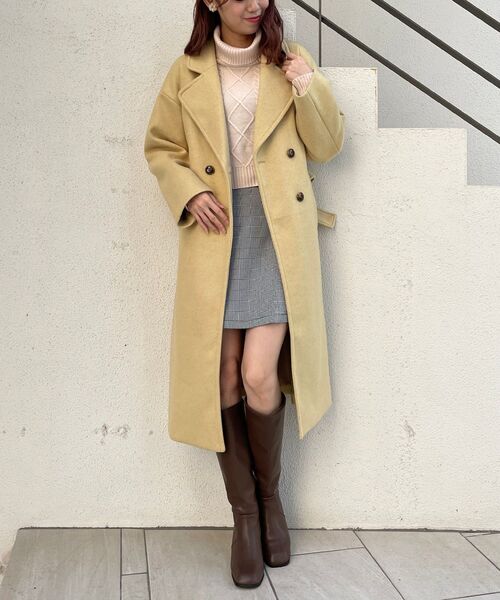 MAJESTIC LEGON(マジェスティックレゴン)の「イロドリロングコート(その他アウター・レディース・アイボリー/オートミール/イエロー/ピンク系その他/ミント/ブルー系その他5・SMALL/MEDIUM)」の6枚目の写真