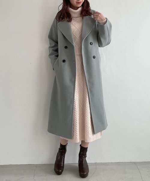 MAJESTIC LEGON(マジェスティックレゴン)の「イロドリロングコート(その他アウター・レディース・アイボリー/オートミール/イエロー/ピンク系その他/ミント/ブルー系その他5・SMALL/MEDIUM)」の10枚目の写真