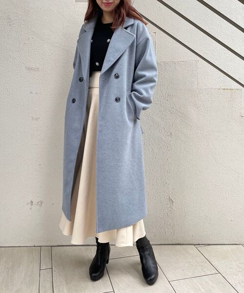 MAJESTIC LEGON(マジェスティックレゴン)の「イロドリロングコート(その他アウター・レディース・アイボリー/オートミール/イエロー/ピンク系その他/ミント/ブルー系その他5・SMALL/MEDIUM)」の8枚目の写真