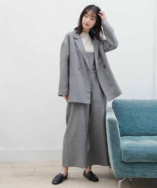 LAKOLE（ラコレ）の「ツイードバックリボンサロペット / 229019（サロペット/オーバーオール・レディース・ブラウン/グレー/サンドベージュ・SMALL/MEDIUM）」の7枚目の写真