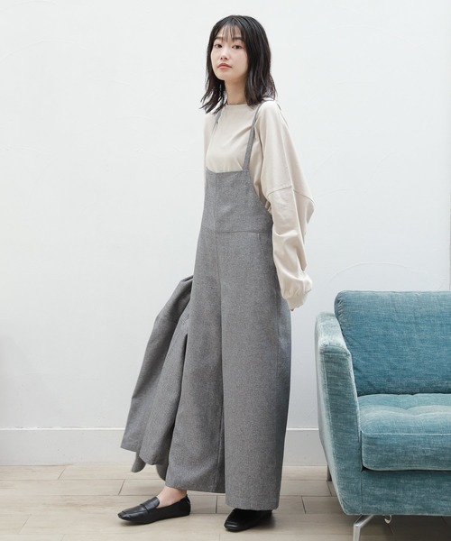 LAKOLE（ラコレ）の「ツイードバックリボンサロペット / 229019（サロペット/オーバーオール・レディース・ブラウン/グレー/サンドベージュ・SMALL/MEDIUM）」の8枚目の写真