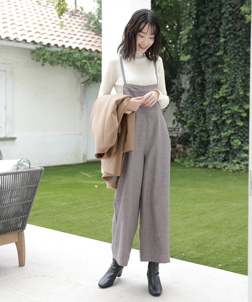 LAKOLE（ラコレ）の「ツイードバックリボンサロペット / 229019（サロペット/オーバーオール・レディース・ブラウン/グレー/サンドベージュ・SMALL/MEDIUM）」の15枚目の写真