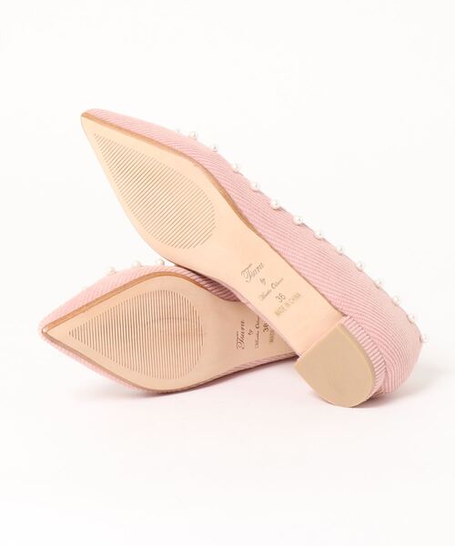 TSURU by Mariko Oikawa（ツルバイマリコオイカワ）の「【TSURU by MARIKO OIKAWA】コーデュロイ×コットンパールパンプス（パンプス・レディース・ベージュ/ピンク・23.5cm/24cm/24.5cm/23cm）」の4枚目の写真