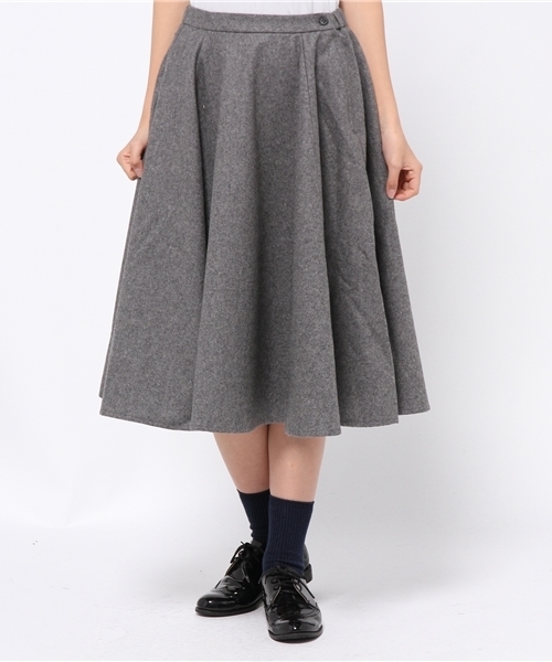 CIAOPANIC（チャオパニック）の「【Ciaopanic】ウール混ミモレ丈フレアSK（スカート・レディース・ライトベージュ/グレー/チャコールグレー・FREE）」の3枚目の写真