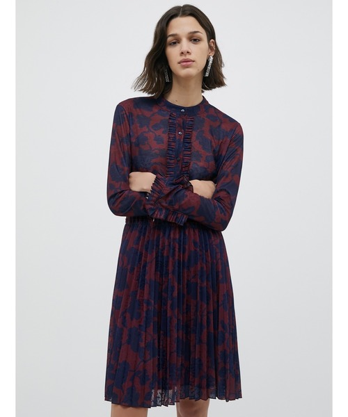 MAX&Co.（マックス アンド コー）の「MAX＆Co. [コンスエロ] ステンシル フラワー ジャージー ワンピース（ワンピース・レディース・ボルドー・SMALL/X-SMALL/LARGE/MEDIUM）」の5枚目の写真