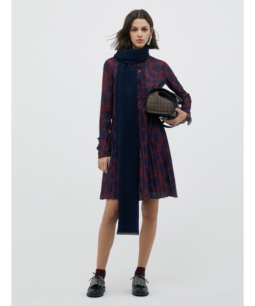 MAX&Co.（マックス アンド コー）の「MAX＆Co. [コンスエロ] ステンシル フラワー ジャージー ワンピース（ワンピース・レディース・ボルドー・SMALL/X-SMALL/LARGE/MEDIUM）」の3枚目の写真