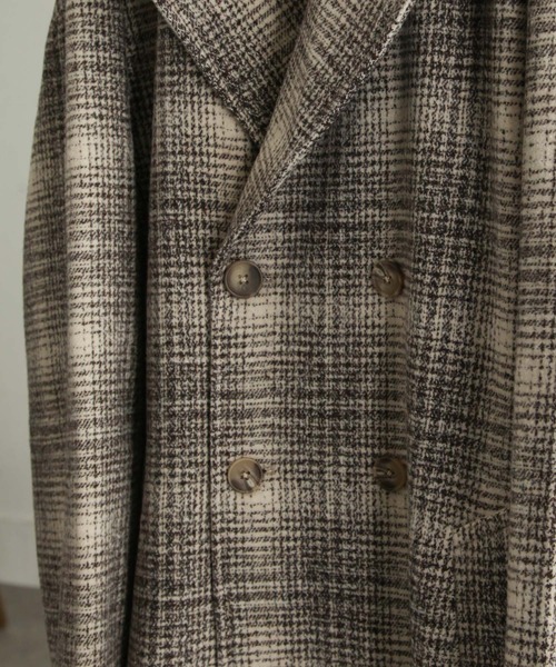 NILWAY（ニルウェイ）の「チェックツイードオーバーダブルチェスターコート（チェスターコート・メンズ・ホワイト/ブラック/ベージュ・MEDIUM/LARGE）」の16枚目の写真