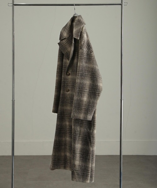 NILWAY（ニルウェイ）の「チェックツイードオーバーダブルチェスターコート（チェスターコート・メンズ・ホワイト/ブラック/ベージュ・MEDIUM/LARGE）」の8枚目の写真