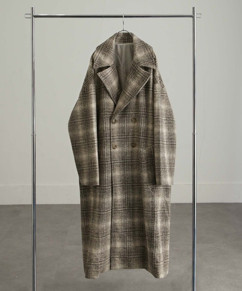 NILWAY（ニルウェイ）の「チェックツイードオーバーダブルチェスターコート（チェスターコート・メンズ・ホワイト/ブラック/ベージュ・MEDIUM/LARGE）」の17枚目の写真